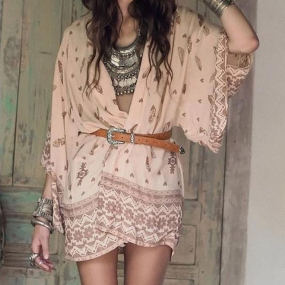 LAST ONE Boho Chiffon Kimono Cover Up - Picture 4 of 4
